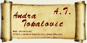 Andra Topalović vizit kartica